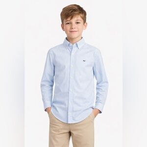 Vineyard vines Shep & Ian boy youth button up whale shirt Sz small 8/10